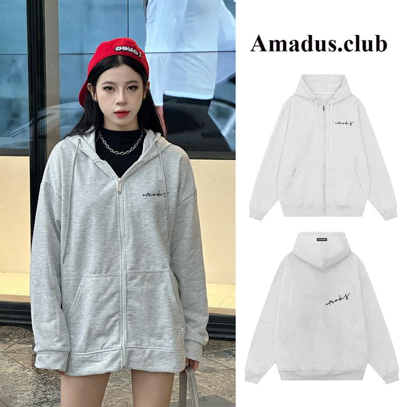 Áo Hoodie Zip Thêu AMADUS CLUB Basic Nỉ Chân Cua Cotton Unisex - ADCC1