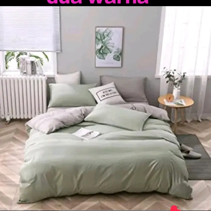 Zarisasleepsoundly Bedcover dua warna/bedcover only//bedcover ukuran king/bedcover polos/catton polos lembu tidak luntur Katun Katun Lembut 4