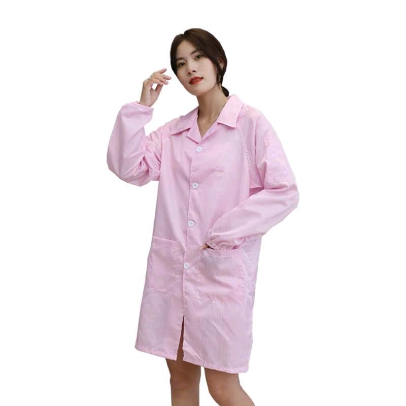 áo choàng dài tĩnh điện phòng sạch Polyester Kẻ sọc 2