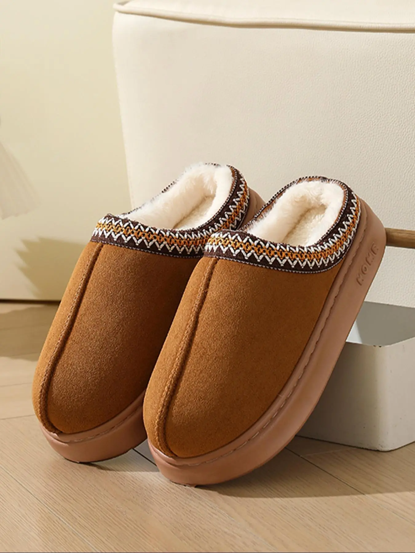 Women's Solid Color Fluffy Plush Slippers, Casual Soft Comfortable Home Slippers, 2025 Warm Slippers for Indoor & Outdoor Use for Fall & Winter