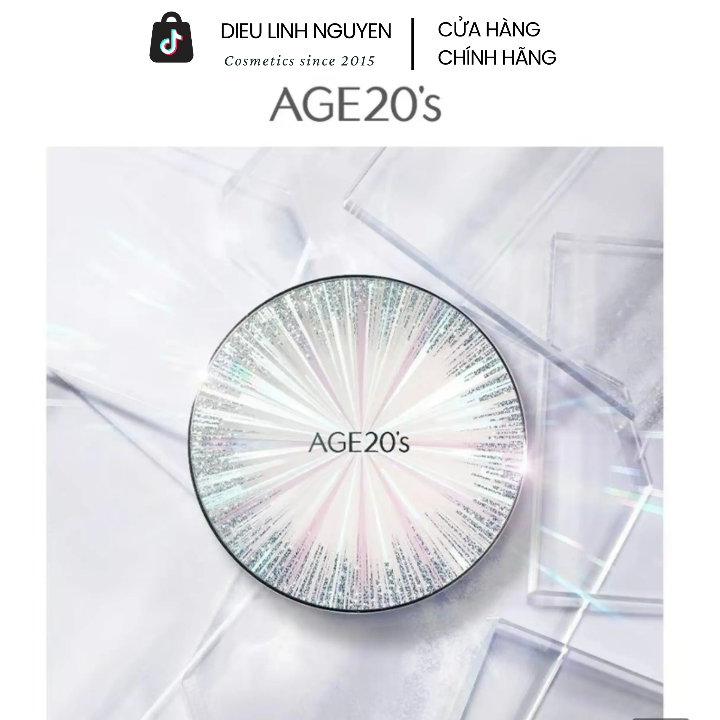 Phấn nền lạnh AGE20's Essence Cover Pact Original Ex Instense Cover SPF50+ PA++++[ 1 lõi] Phấn tươi Nữ Women Trang Điểm Cosmetic