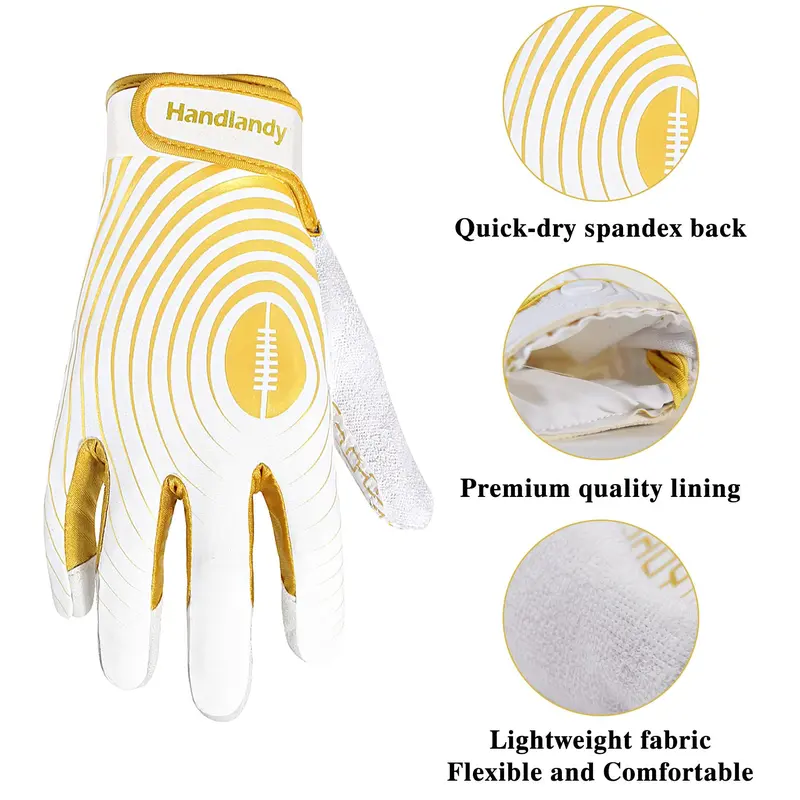 Eid Al-Adha Football Gloves for Adults and Youth (1 Pair), Summer Lightweight and Flexible Sports Baseball Football Accessories, Hand Protection Gloves, 3