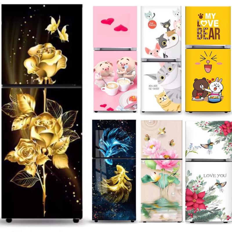 miếng dán tủ lạnh máy giặt chất liệu decan chống thấm nước keo chắc chắn kt 60cmx150cm Decal Decor Decor Phòng hello kitty