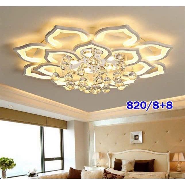 [GIÁ SỐC HÔM NAY] Đèn Ốp Trần 16 cánh sen pha Lê có bảo hành 5