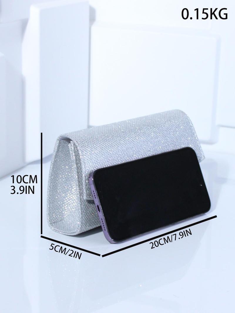 Product Introduction of Women's Elegant Glitter Evening Bag, Trendy Exquisite Evening Crossbody Bag, Fashionable Bling Evening Bag for Party Decoration 5