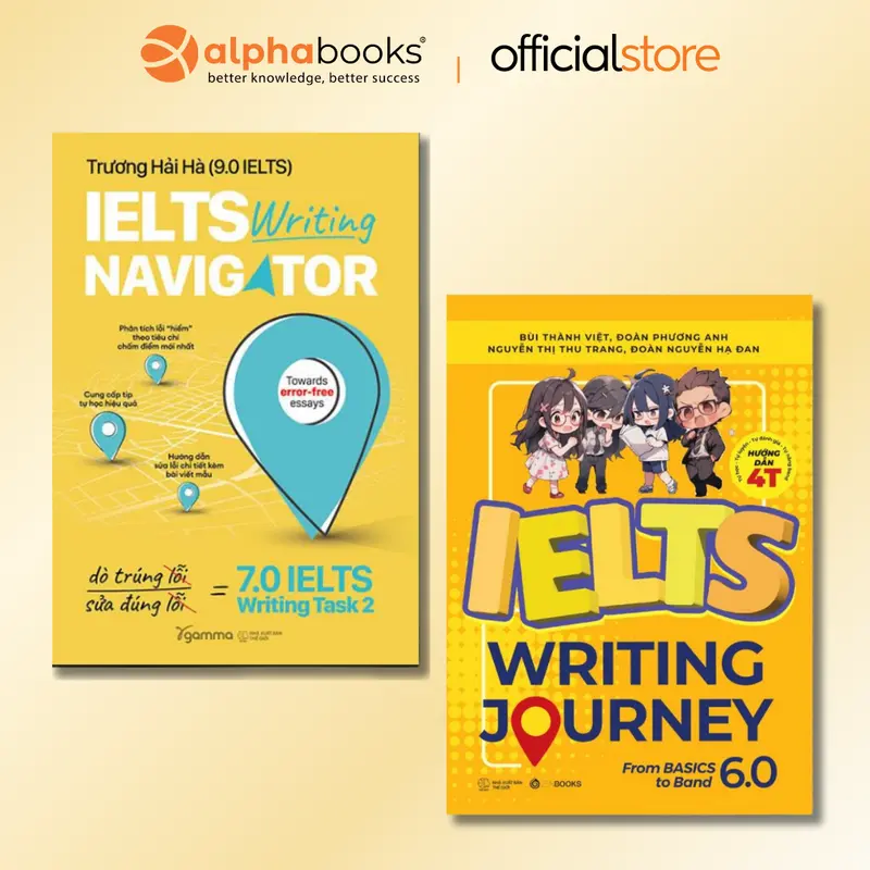 Sách - Lẻ/Combo: IELTS Writing Journey - From Basics To Band 6.0 (Saigon Books) + IELTS Writing Navigator (Alpha Books) - TOP 100 0