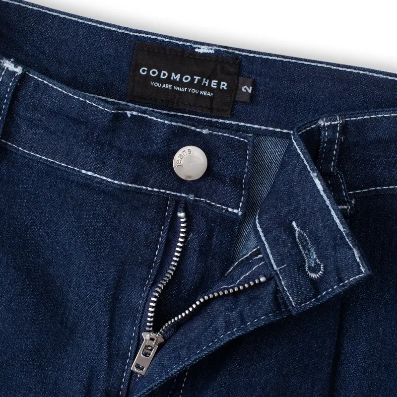 Quần Denim Dài Ống Suông Rộng GODMOTHER Quần Denim Pants Dáng Dài Chất Liệu Jean Phong Cách Trẻ Trung Menswear Nam Nữ 3