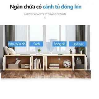 Tủ để đồ nằm NGANG, Tủ gỗ thấp kê cửa sổ, ban công , dọc tường 2
