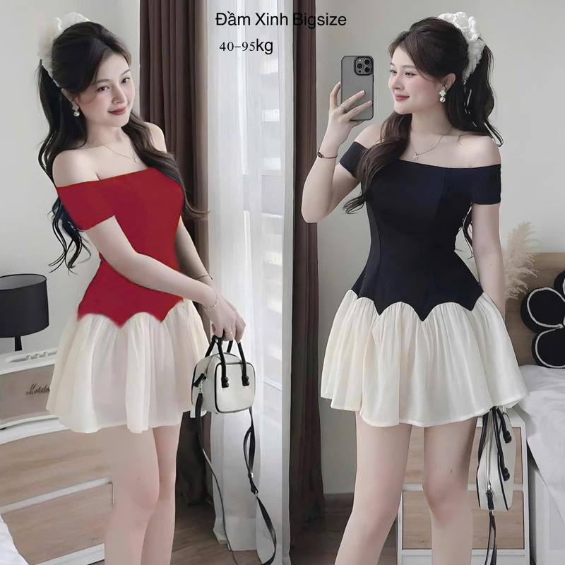 Đầm Váy Nữ Thiết Kế Trễ Vai Lụa Chéo Hàn Xinh Đẹp Thiết Kế Thời Trang Bigsize Đẹp Sang Chảnh Giá Rẻ Freesize 40-95kg2393