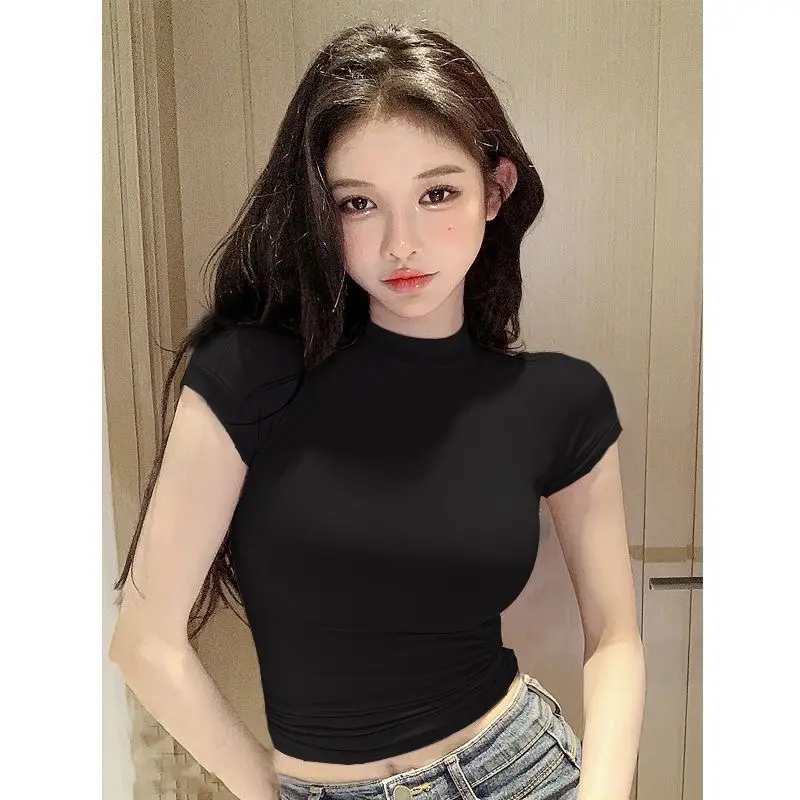 PQ08 - Áo cộc tay nữ cổ tròn 3P crotop chất bozip cotton cao cấp Freesize  Croptop Thun 0