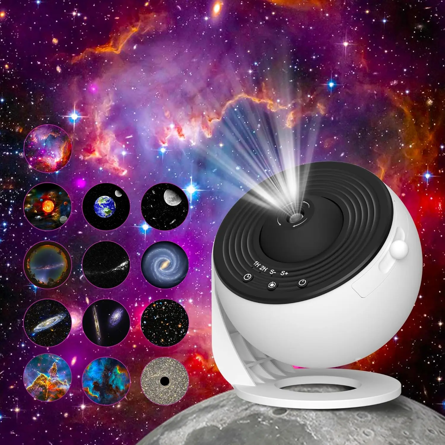 Galaxy Projector, 12 in 1 Planetarium Star Projector, USB Powered Realistic Starry Sky Night Light with Solar System Constellation Moon for Adults Bedroom, Room Decor Lights