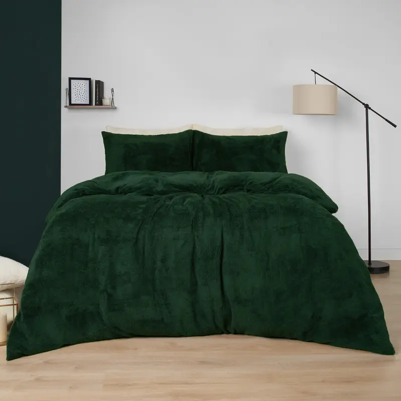 Brentfords Teddy Fleece Duvet Cover with Pillow Case Thermal Warm Bedding Set 8