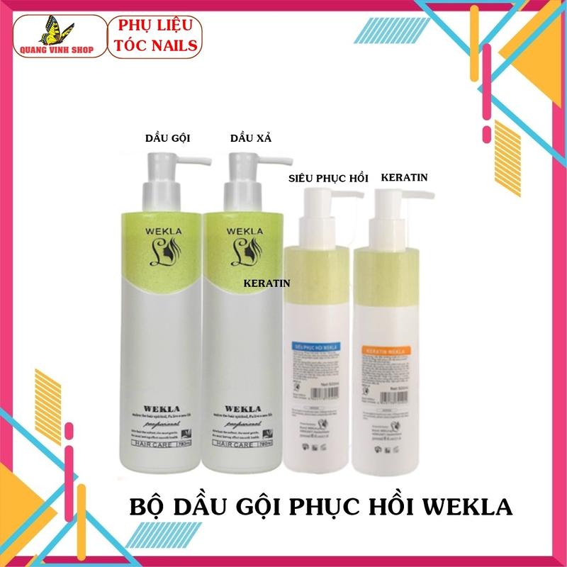Bộ sản phẩm phục hồi tóc dầu gội, xả, siêu phục hồi, keratin Wekla