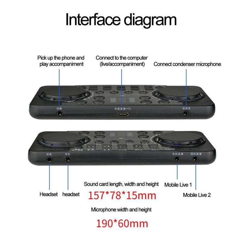 Product Introduction of Kad Bunyi V300 pro, Sesuai untuk Penstriman Langsung, dengan 10 Kesan Bunyi, Antara Muka Audio 4.0, Sesuai untuk DJ, Muzik, Studio, Rakaman, Karaoke, untuk PC dan Komputer Riba, Termasuk Pengadun Laptop 7