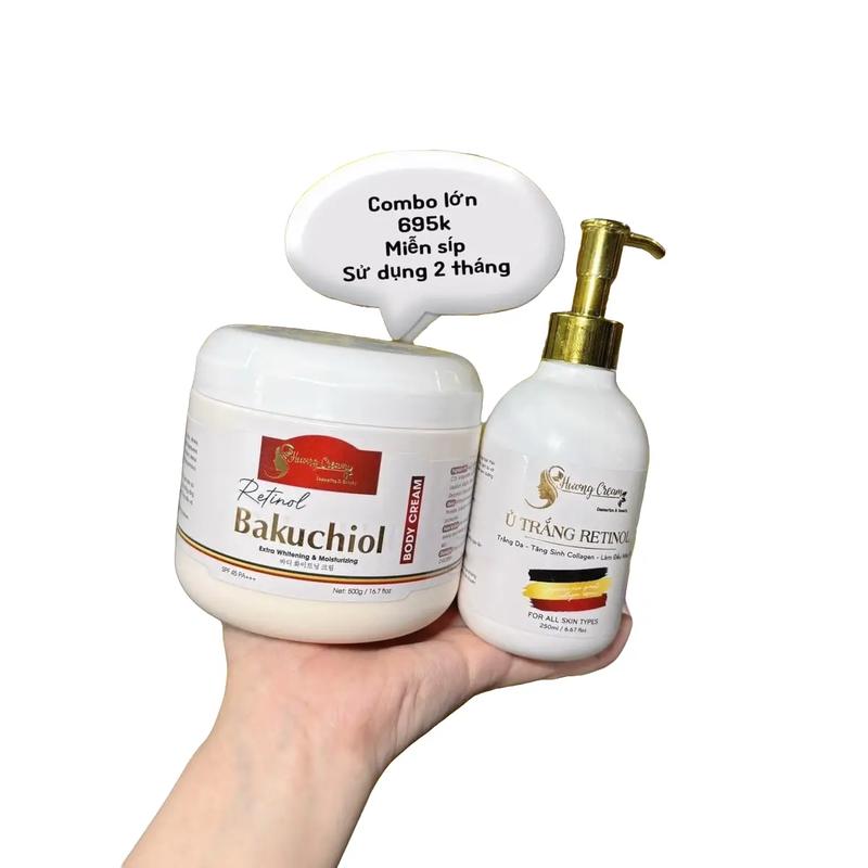 benefits:Kem body làm trắng da  Hạn sử dụng 24 tháng  Sản xuất Việt Nam loại gói 2 sản phẩm