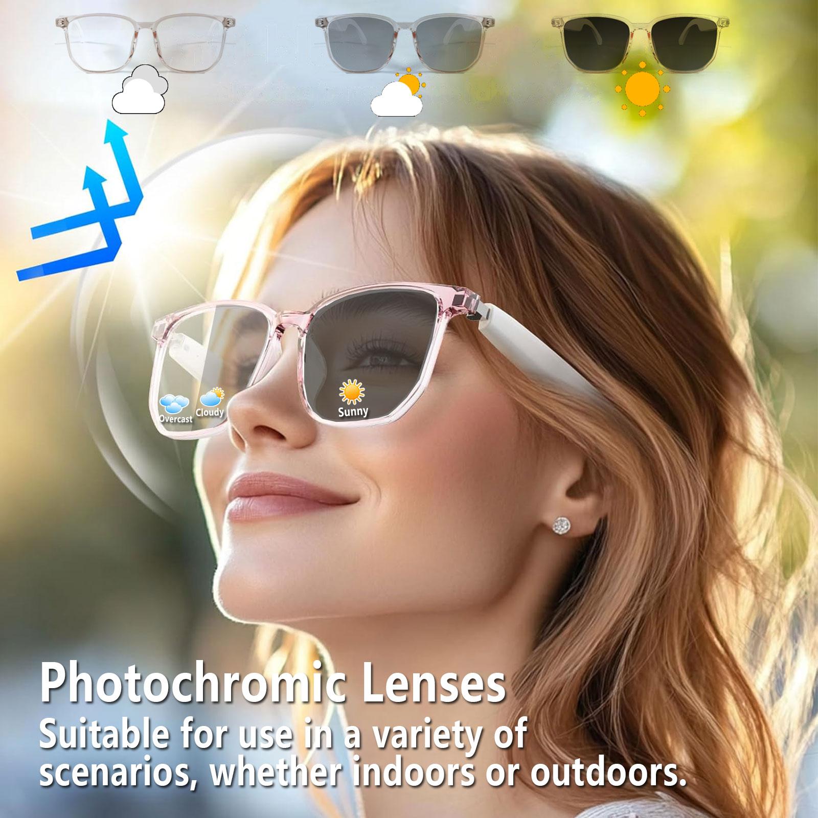 Smart AI translation audio glasses, real-time app translation in over 160 languages, light-sensitive color-changing lenses - Image 5