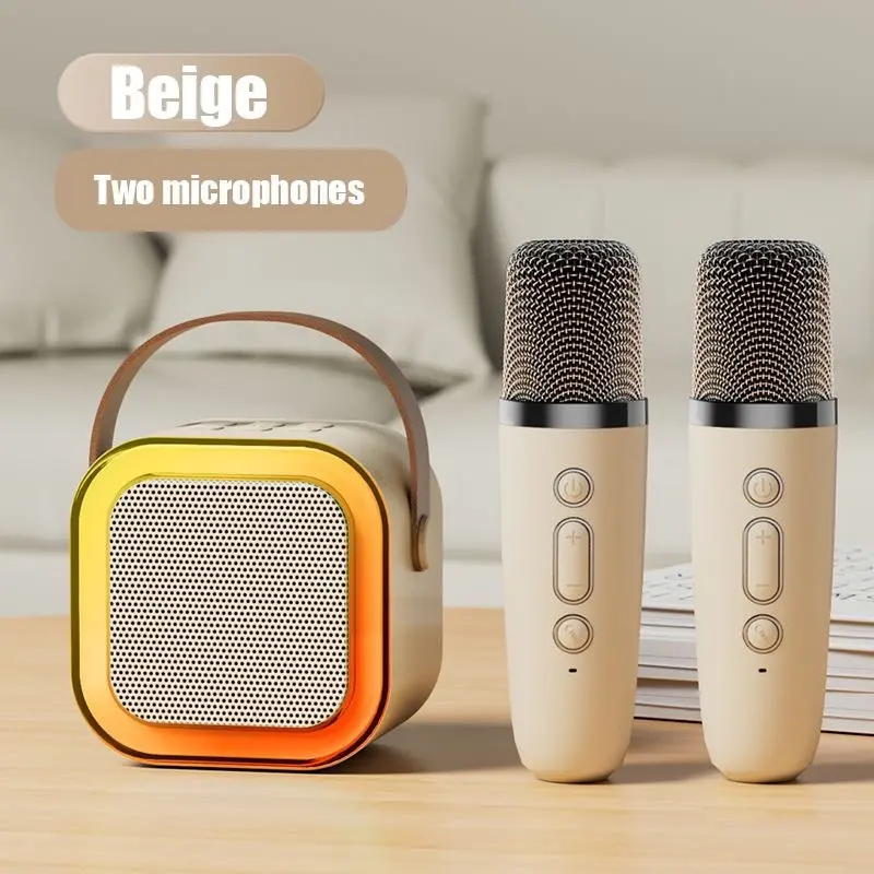 Wireless karaoke speaker with karaoke Bluetooth microphone K12 home KTV karaoke machine RGB light portable mini Bluetooth speaker