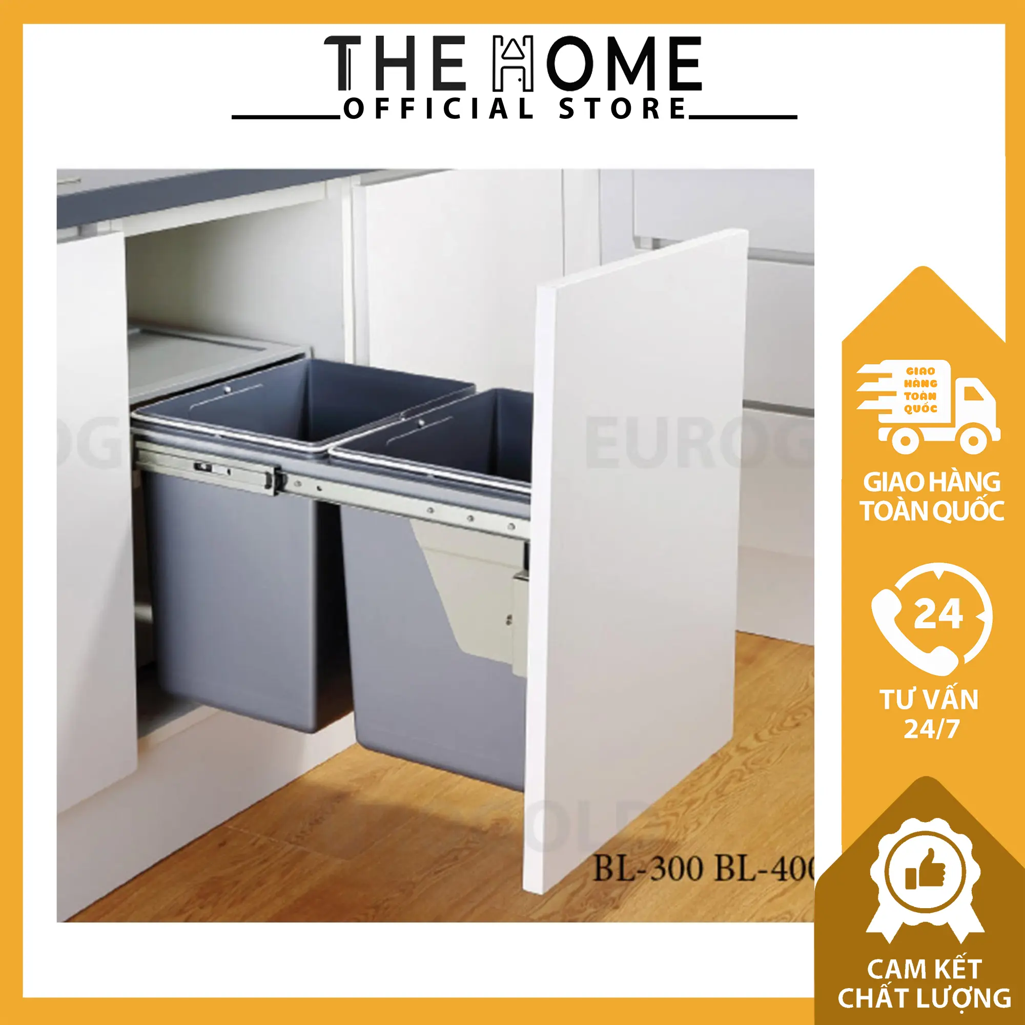 Thùng Rác Gắn Cánh Âm Tủ Eurogold