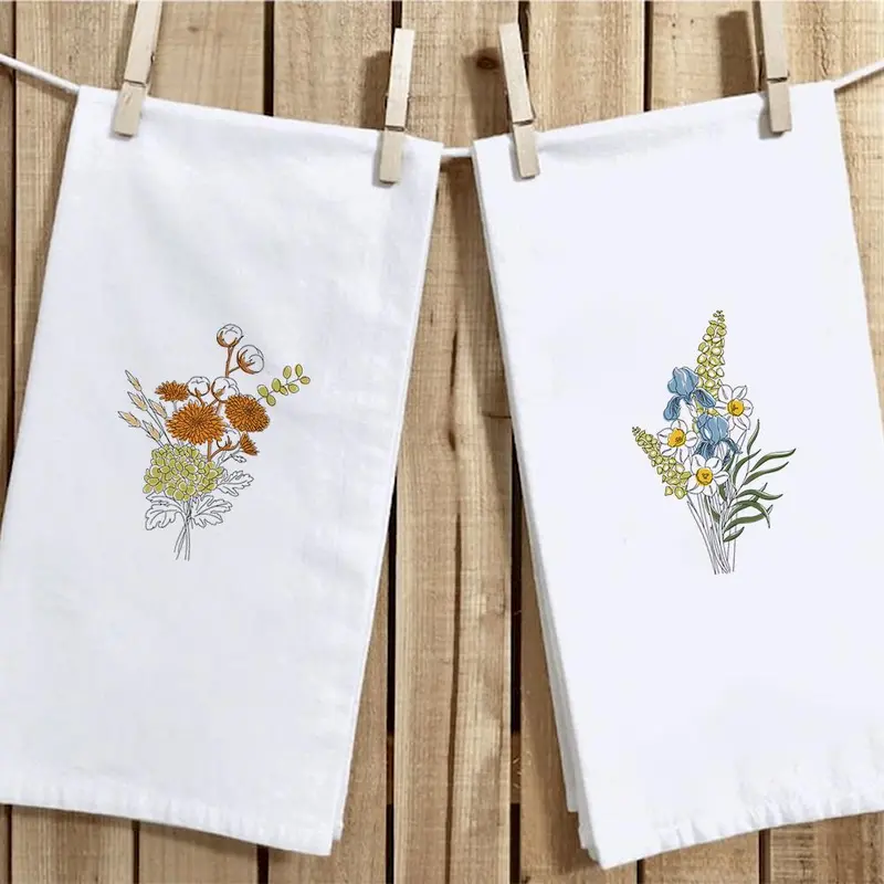 Colorful Wild Flower Pattern Heat Transfer Sticker, HTV Hot Transfer Vinyl Decals, Pocket Size Patches for DIY Crafts and Clothing Decorations 3