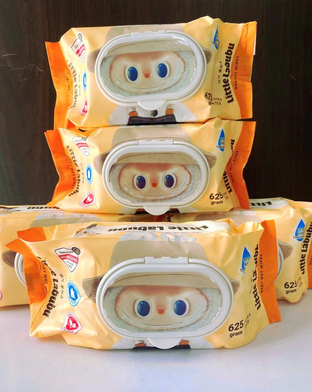Combo 10 gói Khăn giấy ướt Labubu không mùi (650g / 1gói), khổ giấy lớn và dày đa năng tiện lợi - Hie en Kids 2