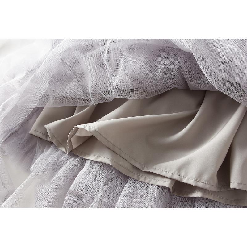 Product Introduction of Váy Bánh Lưới Bất Đối Xứng Dài Trung Bình Cạp Cao, Viền Lớn, Váy Gạc Cổ Tích Bồng Bềnh Váy Dài, 1279, Dành Cho Nữ, Gợi Cảm Và Hấp Dẫn, CH-TKSHOP Voan Women Voi Bo Chun 31