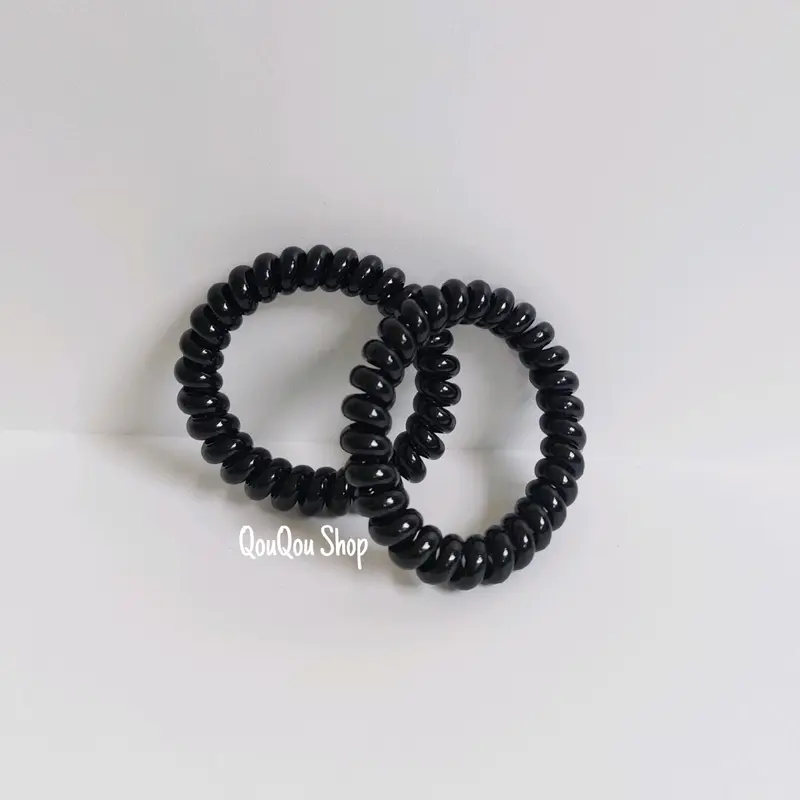 Ikat Rambut spiral besar Hitam 2
