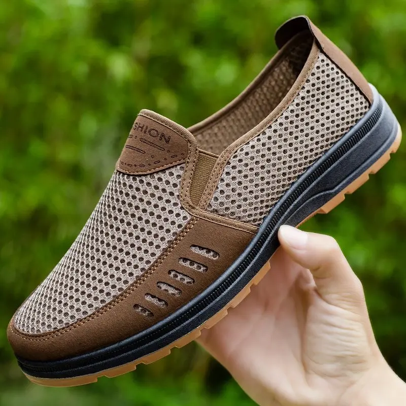 Giày Thường Ngày Thoáng Khí Cho Nam, Hàng Mới Về Mùa Hè, Có Đế Cao Su, Dad Shoes Cho Nam Trung Người Già Và Cao Tuổi, Chống Mùi, Giày Lưới Lười