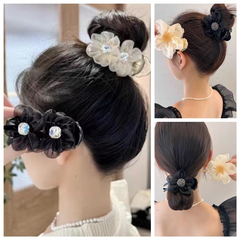 Y068 Kẹp Càng Cua Dài đính hoa dễ thương Nữ