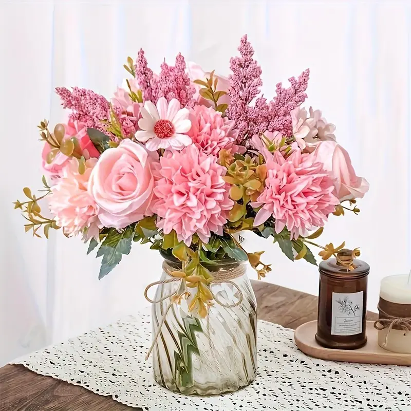 Artificial Peony Flower (without Vase), 2 Counts/set Faux Flower, Decorative Flower for Home Party Wedding Anniversary 0