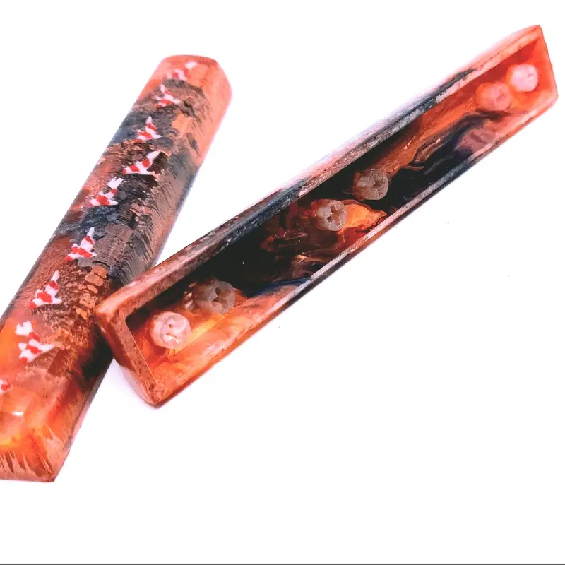 Keycap resin cá koi tone cam đen SA 6.25U trang trí bàn phím cơ 2