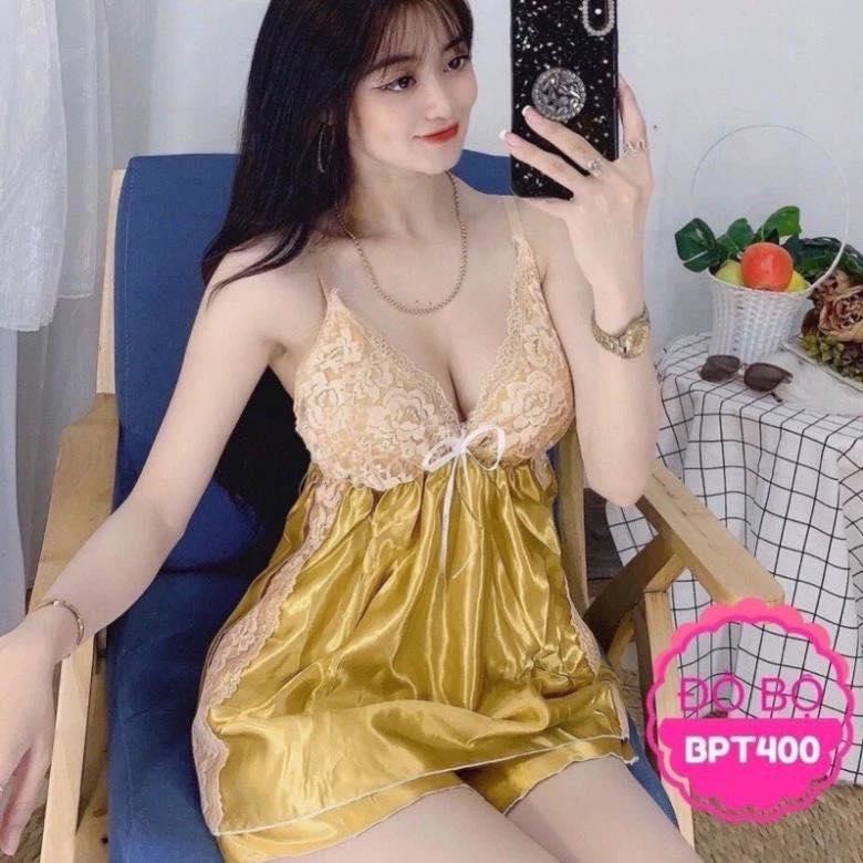   Có size 80kg  Đồ ngủ sexy nữ - Đồ ngủ 2 dây không mút mã 400 