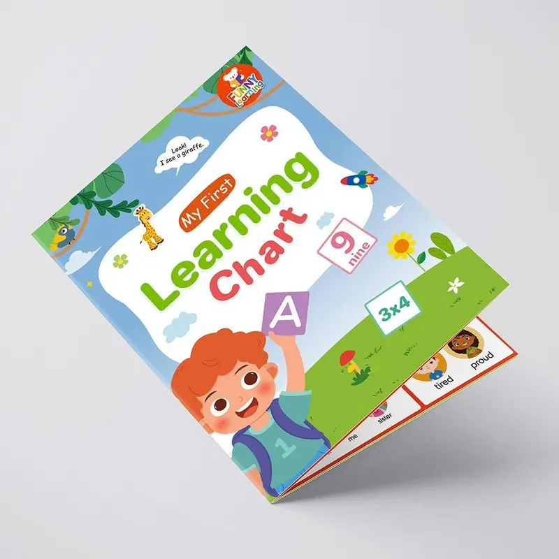 Educational Poster for Learning English Words, 1 Set Flashcard & Worksheet & Alphabet & Numbers & Fruits & Vegetables, Learning Supplies for Classrooms 8