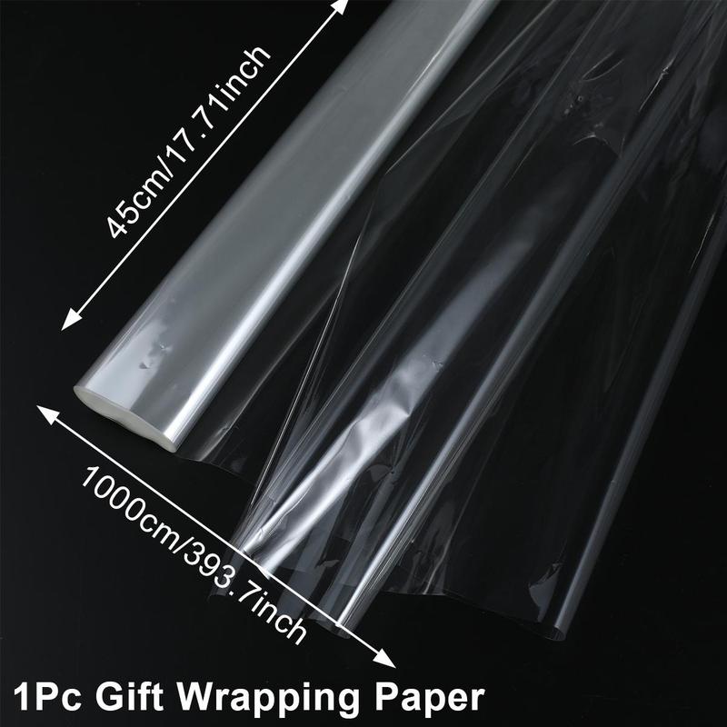 Clear Packaging Roll Paper, 1 Roll 45cm Wide 10m Long 2.5mm Thickness Transparent Packaging Paper, Gift Wrapping Paper for Birthday Wedding 1
