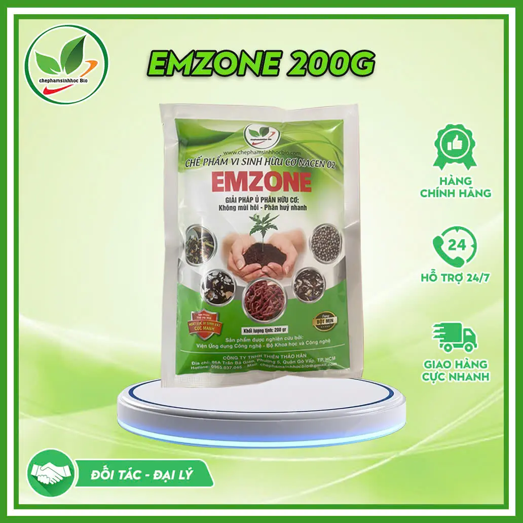 Men vi sinh EMZONE - Gói 200gr - Khử mùi hôi ủ đậu tương, phân cá và rác thải gia đình
