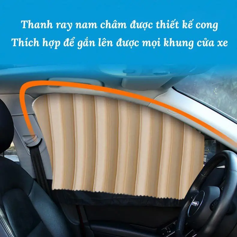 Bộ 4 Rèm Chắn Nắng ô tô xe hơi xe con chất liệu vải - che nắng hiện đại, Sỉ lẻ phụ kiện ô tô 2