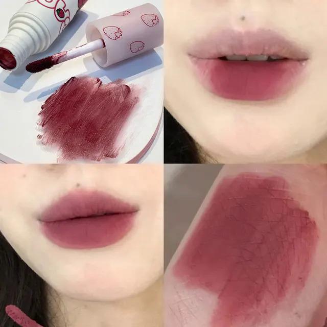 Son Môi Dạng Lỏng Mờ, 6 Màu, Nâu, Hồng, Men, Dễ Thương, Dâu Tây, Không Thấm Nước, Nhung, Khỏa Thân, Đỏ, Bùn, Má, Phấn Đỏ, Mỹ Phẩm Cosmetic Trang Điểm 8