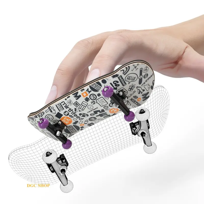 Đồ chơi ván trượt ngón tay bằng gỗ 32mm có bánh xe chịu lực, mini fingerboard cho người mới 1