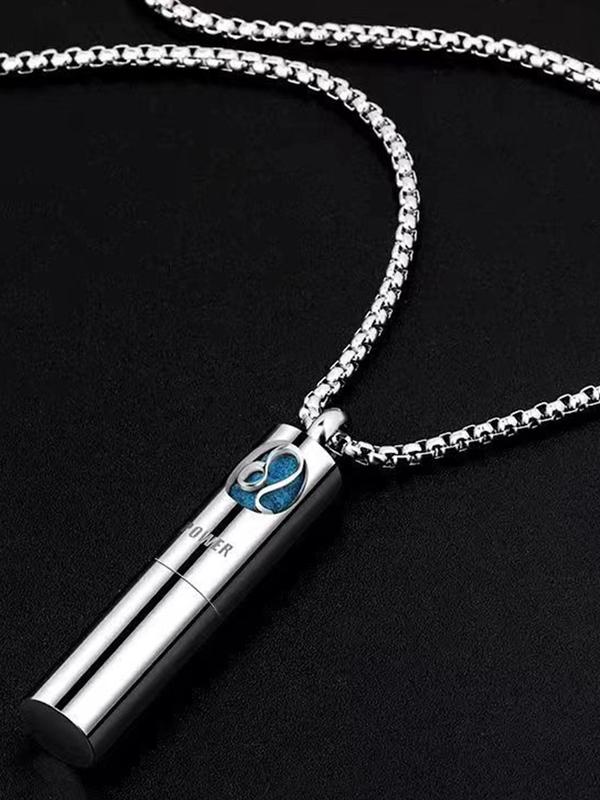 10pcs Men's Personalized Letter Pattern Pendant Necklace, Perfume Bottle Design Stainless Steel Jewelry Accessories for Party, Daily Birthday Gift, Necklaces Men 7