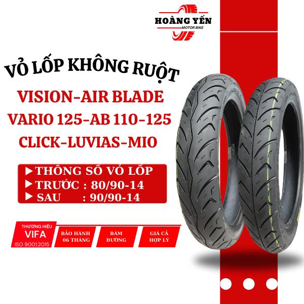 Vỏ Lốp VISION-AB 110-AB 125-VARIO-CLICK-MIO Không Ruột Thương Hiệu VIFA