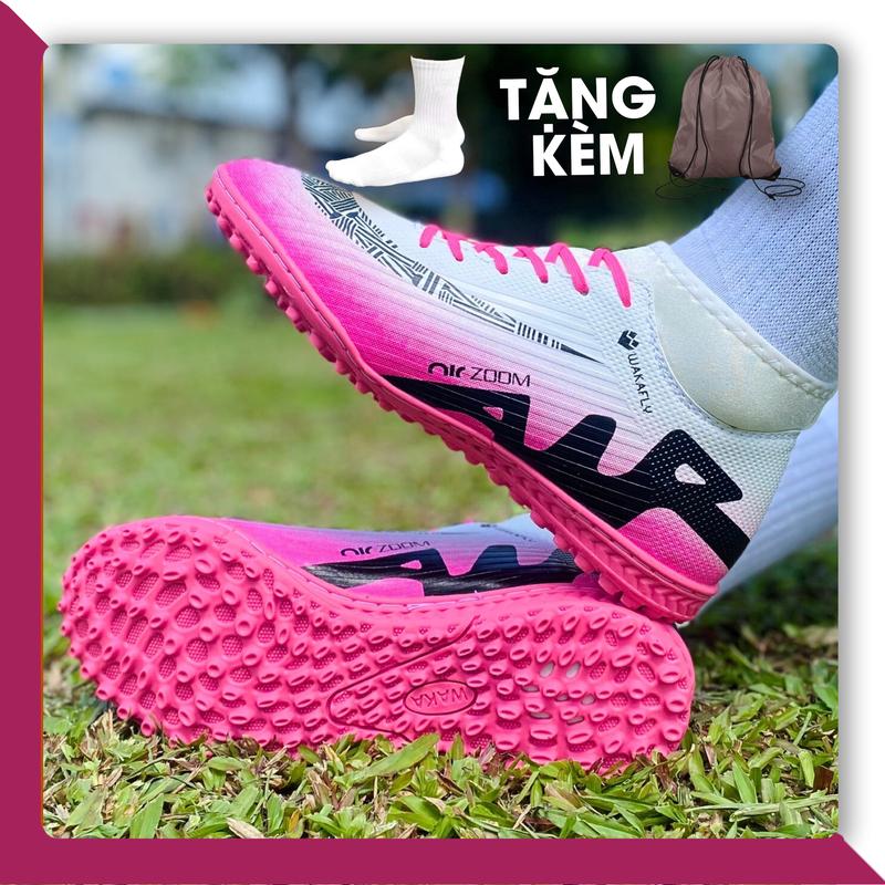 Giày Bóng Đá Waka Vapor 16 Pro Màu Hồng EU gót đệm EVA size 38 - 44 vapor15elite đếtf  (Tặng Kèm Tất + Túi)