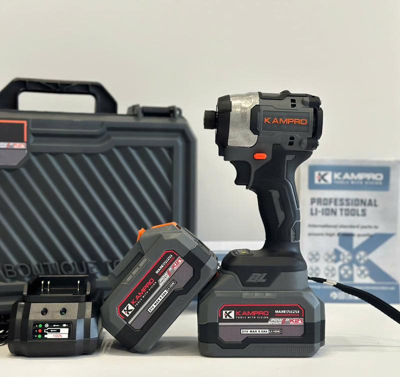 Máy Chuyên Vít Kampro K250 Động Cơ Không Chổi Than lực xiết 250N.m Sử Dụng 2 Pin 15cell chuyên bắn vít công trình