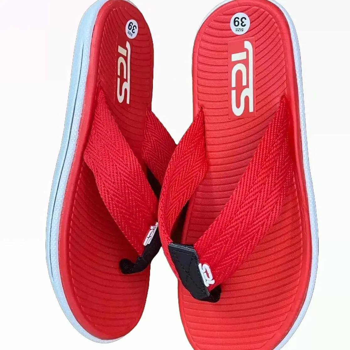 [Hàng xưởng] DéP kẹp, Dép xỏ ngón nam đỏ trắng , chất, êm chân, chống trượt, bền bỉ Đế Bằng cao su nhân tạo Sandal