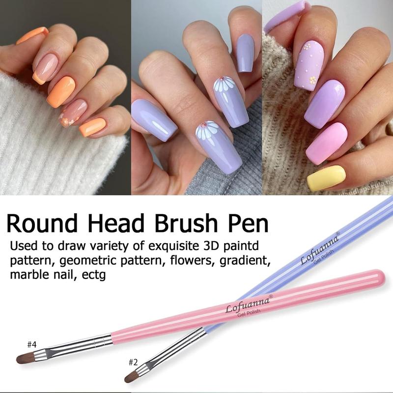 Gel Nail Brush Set, 7 Counts/set Poly Extension Gel Brushes with Box, Professional Nail Nail Art Design Tool Kit for Home and Salon Use 4