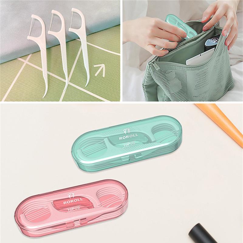 Bộ Tăm Chỉ Nha Khoa 10 Cái / Hộp, Tăm Chỉ Nha Khoa Cầm Tay Bao Gồm Tăm Và Dụng Cụ Lấy Răng 5