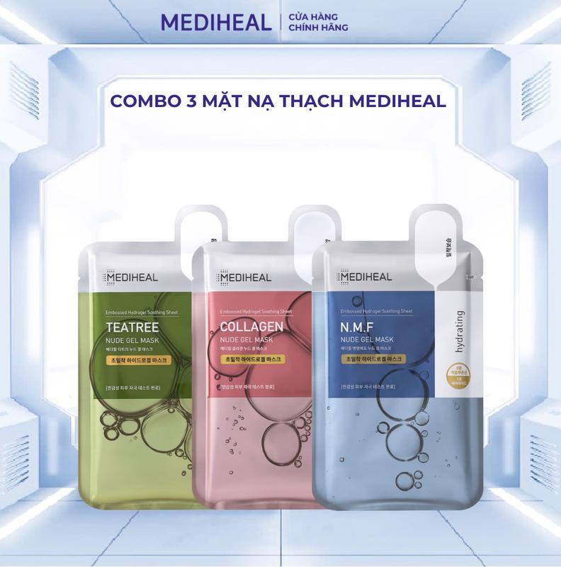 [ITN] Combo 3 Mặt Nạ Thạch Làm Dịu Nhẹ Da Mediheal Nude Gel Mask