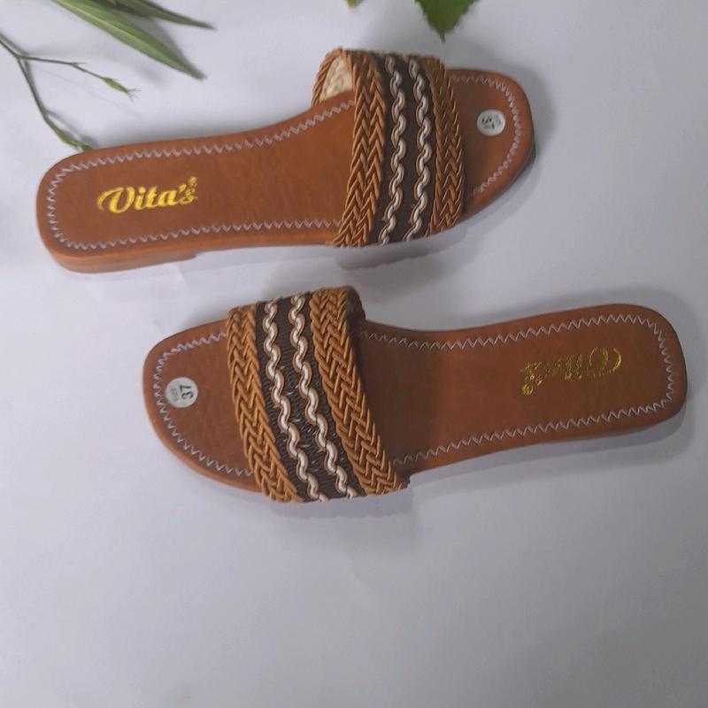 Dép lê Nữ Đế thấp ( 1cm ) Dép Lưới Nữ Hoa văn Thổ cẩm .Mã số LT 5