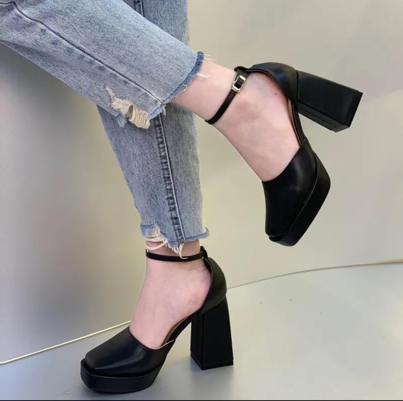 GIÀY SANDAL BÍT MŨI BÍT GÓT CAO 10CM GÓT VUÔNG DA MỀM DéP Nữ chuẩn size