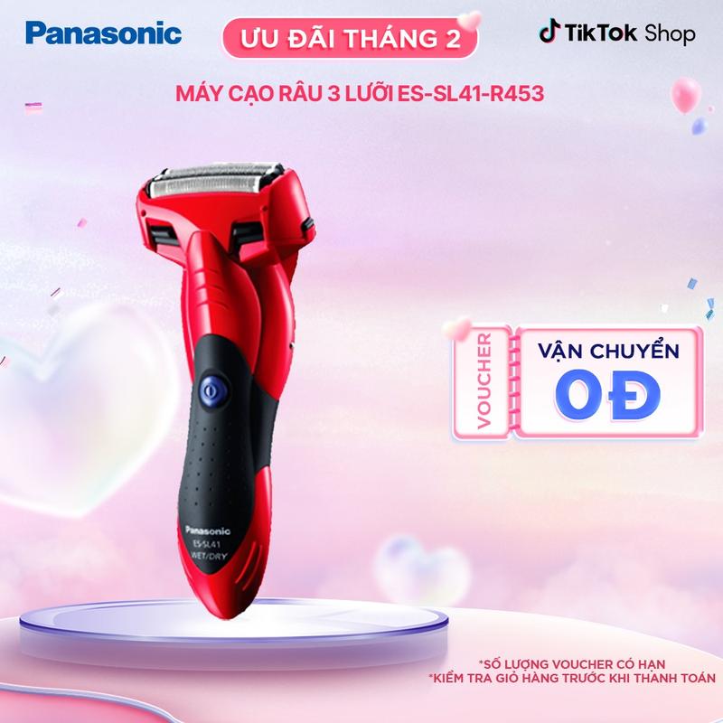 Máy cạo râu 3 lưỡi Panasonic ES-SL41-R453 - Lưỡi cắt hình cung an toàn cho da - Thiết kế hiện đại - Bộ sạc điện nhanh - Bảo hành chính hãng 12 tháng