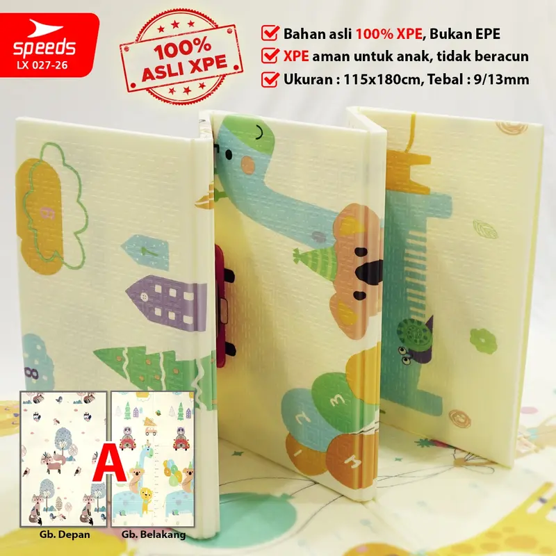 SPEEDS SNI Karpet Lipat Playmat Bayi 115x180cm 9mm Tikar Portable Folding Matras 027-26-A 8