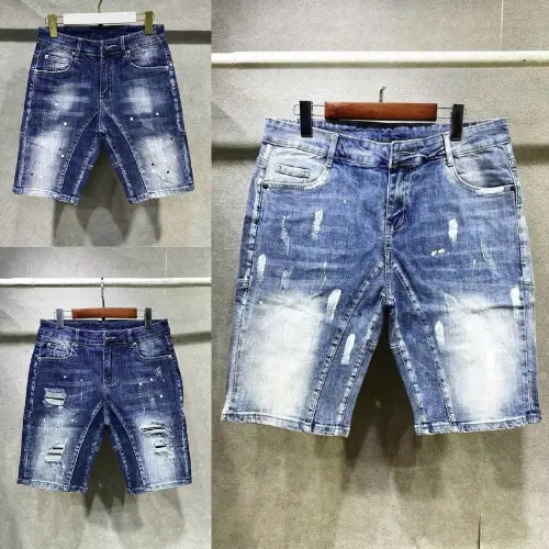 Quần short jean nam tạo kiểu màu xước , wash loang chữ phong cách vẩy sơn phong cách . Chất vải  jean co dãn bốn chiều thoáng mát